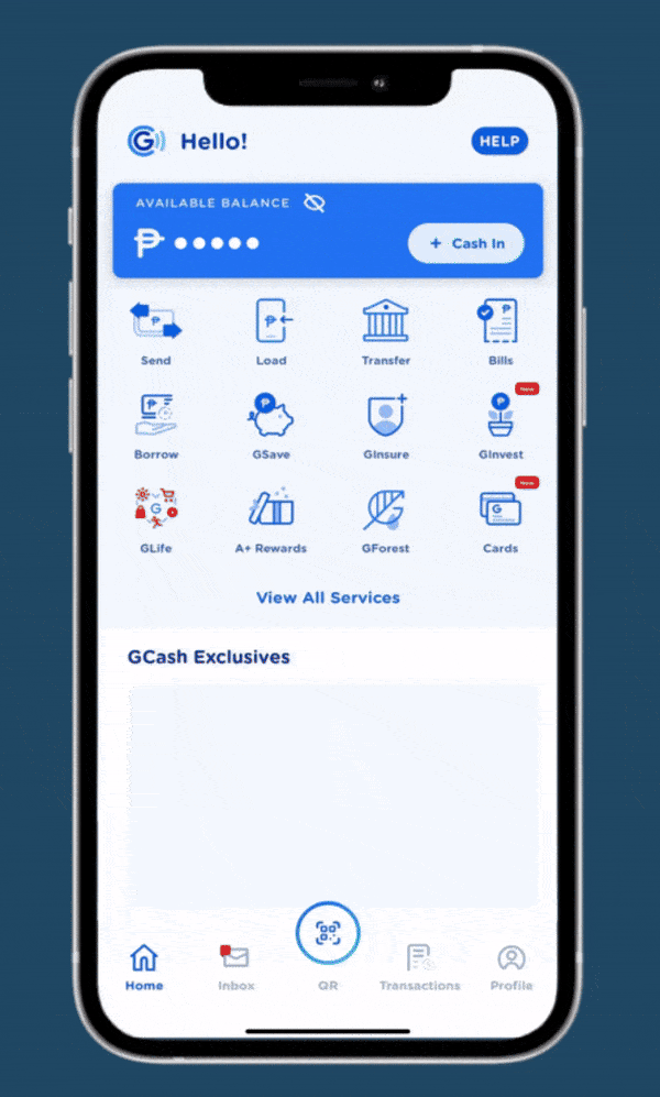 Walkthrough showing how to open GJobs inside the GCash app